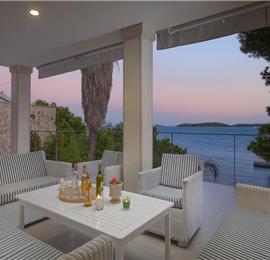 Luxury 6 Bedroom Seafront Villa with pool and Separate Apartment along Secluded Beach near Hvar Town, Sleeps 10-12
